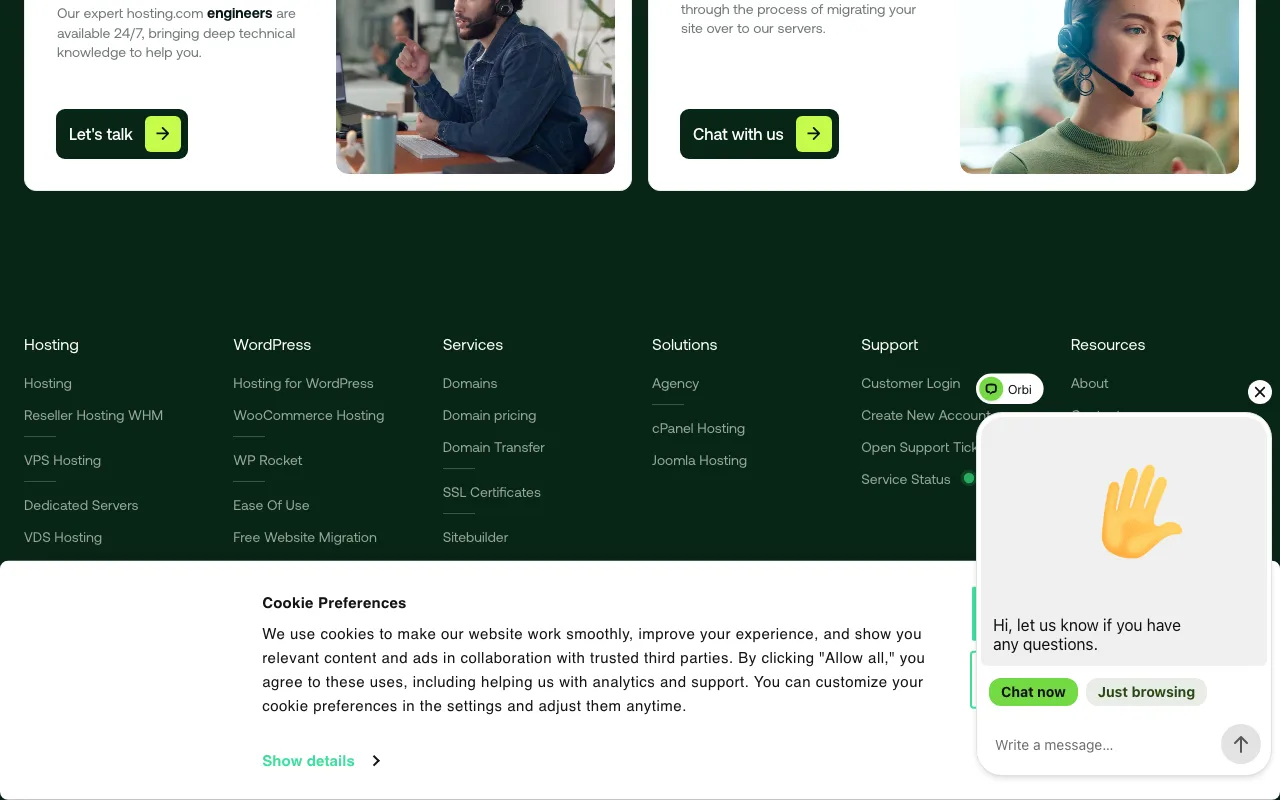 A2 Hosting homepage
