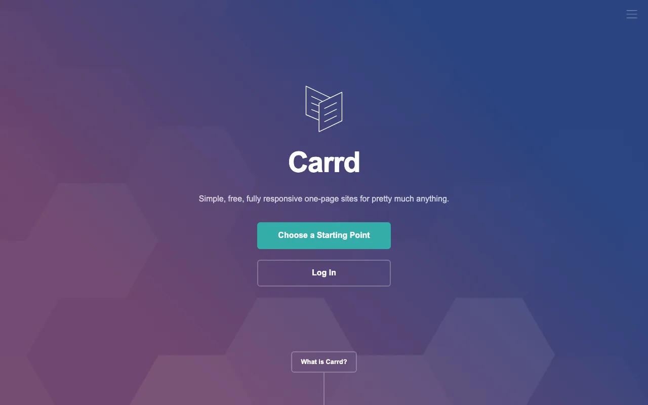 Carrd homepage