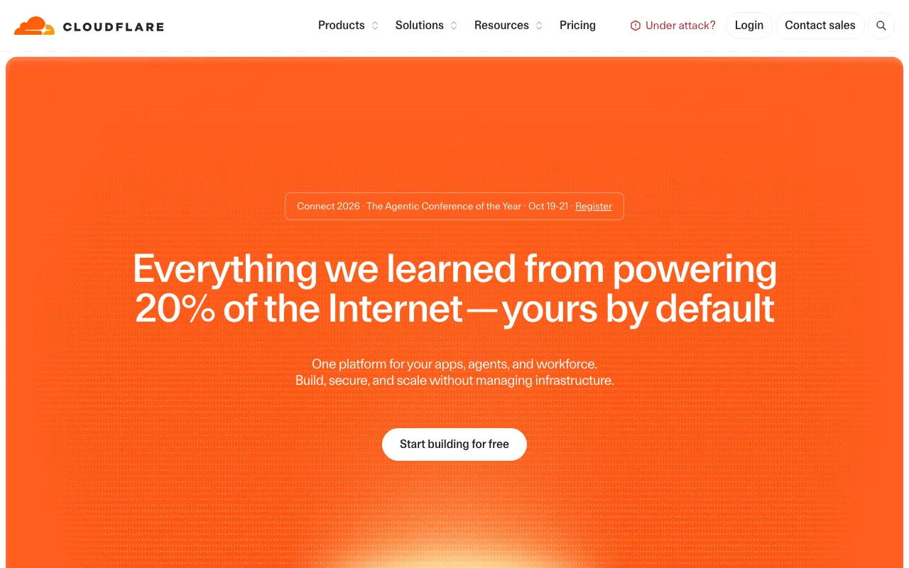 Cloudflare homepage