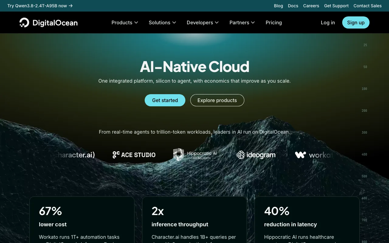 DigitalOcean homepage