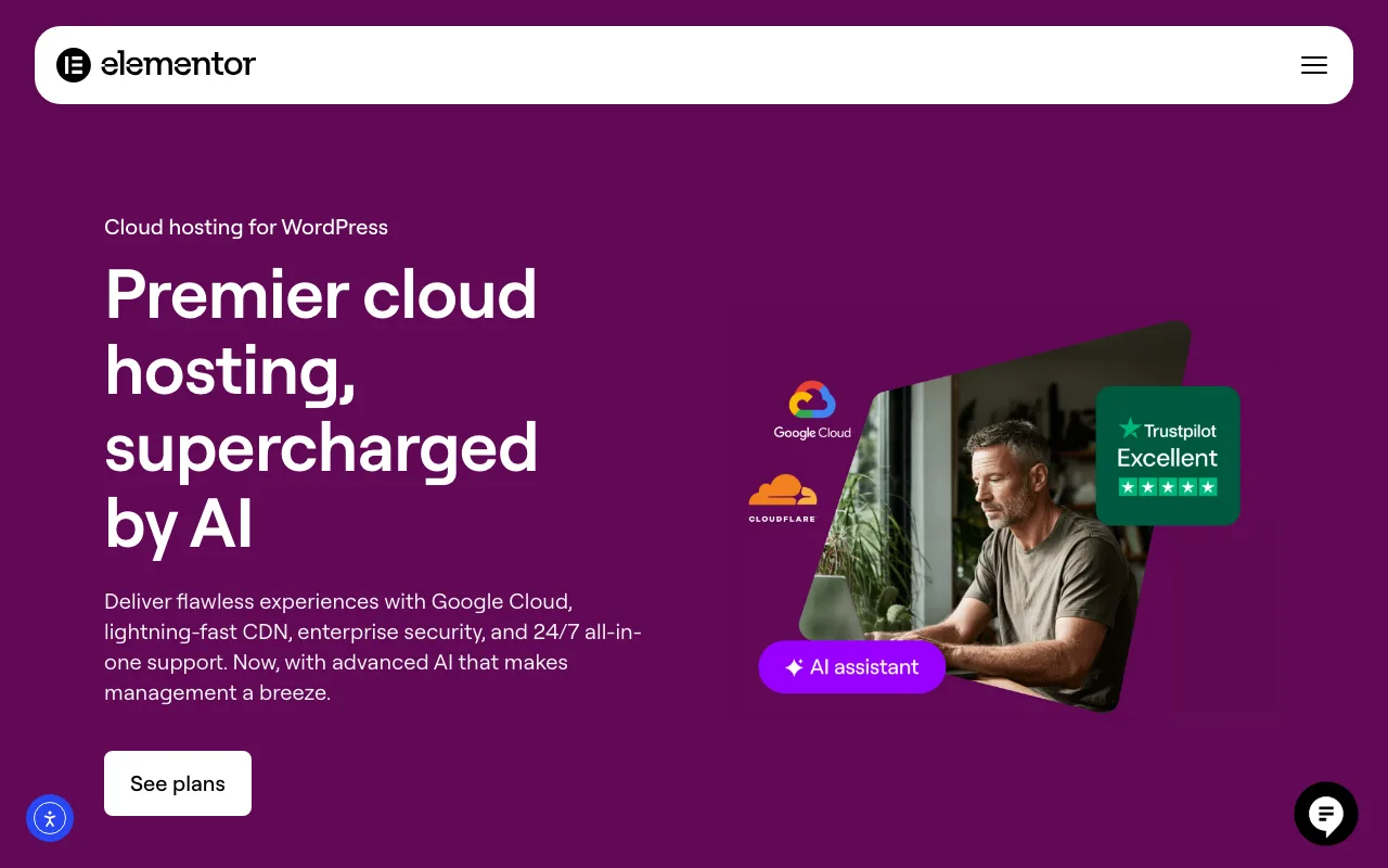 Elementor Hosting homepage