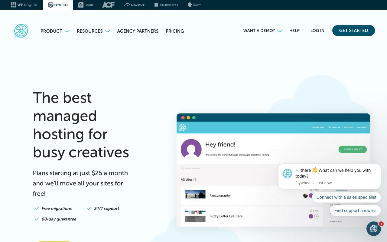 Flywheel homepage