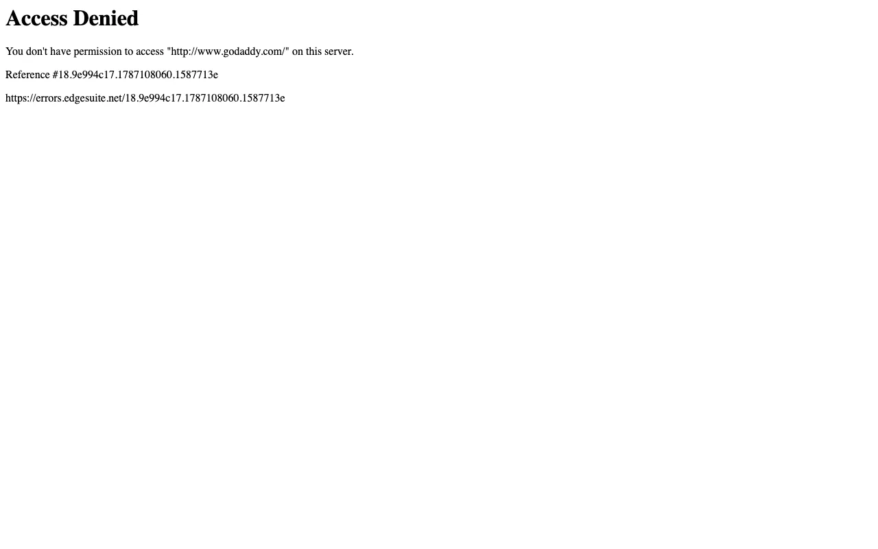 GoDaddy homepage