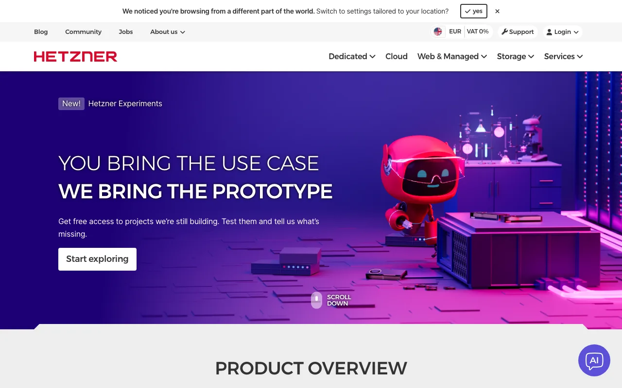 Hetzner homepage