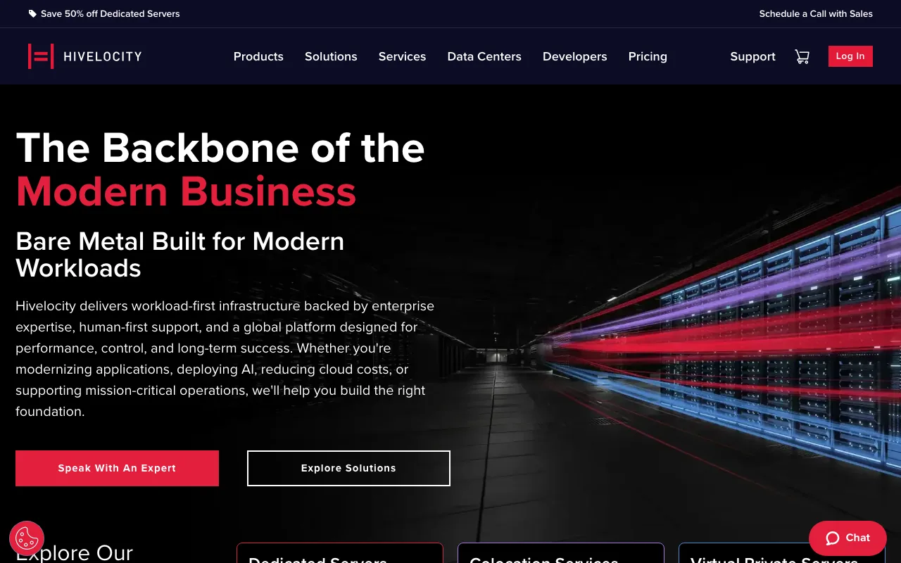 Hivelocity homepage