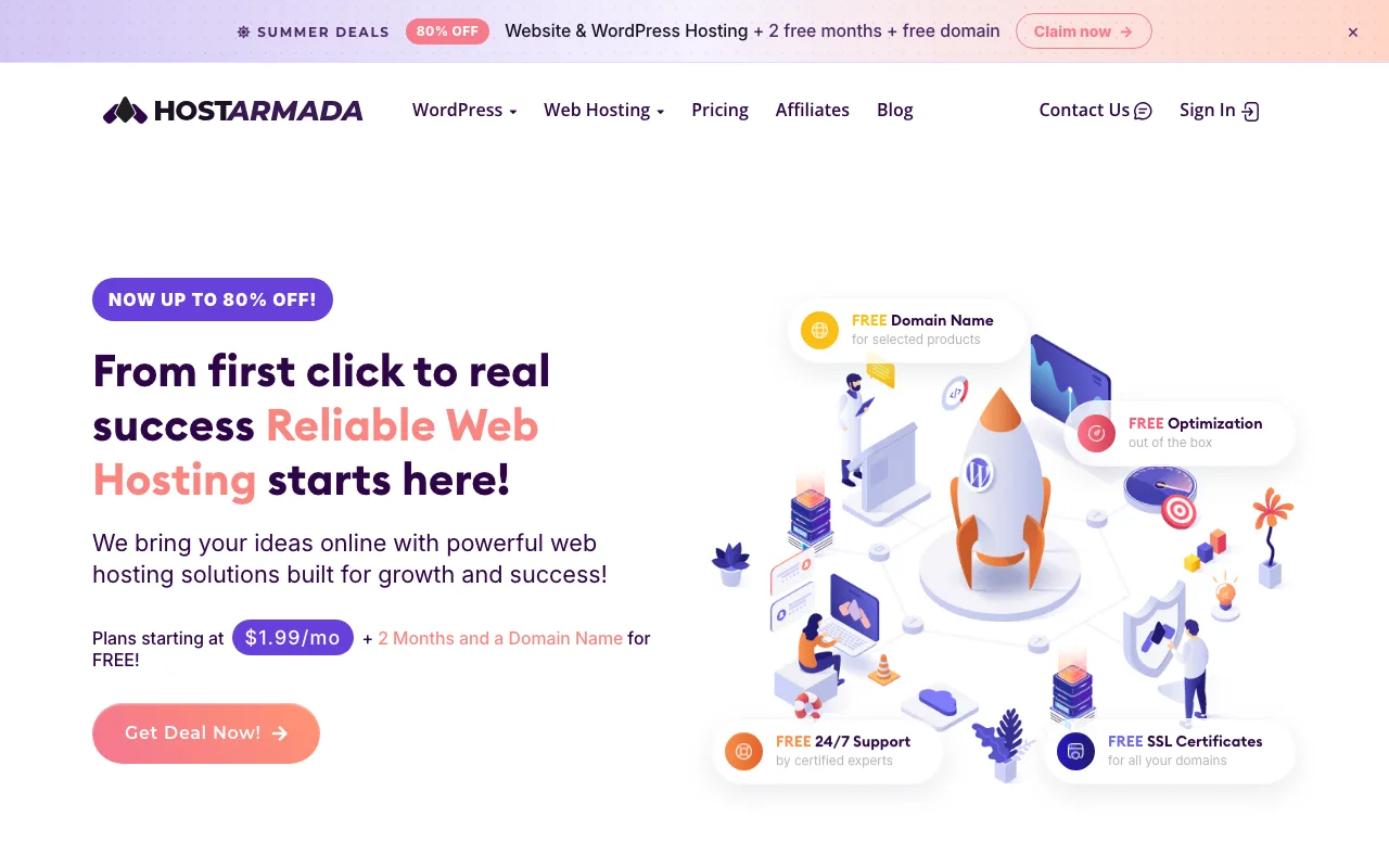 HostArmada homepage