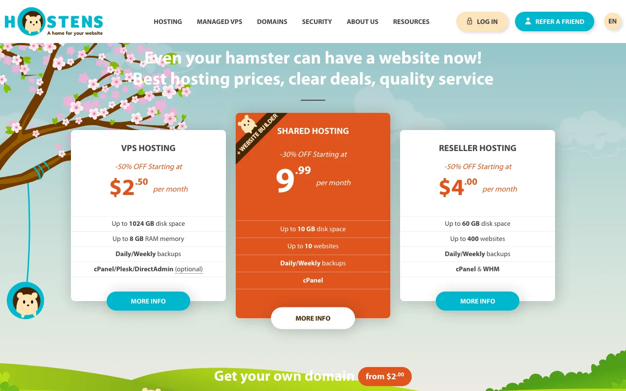 Hostens homepage