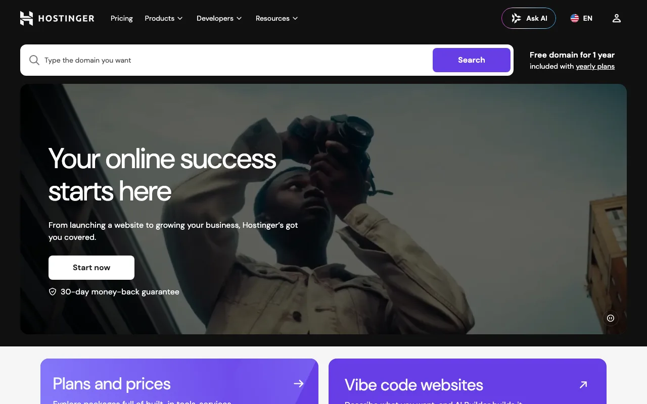 Hostinger homepage