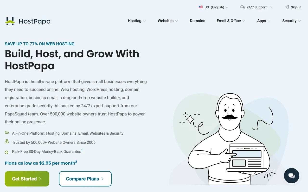 HostPapa homepage