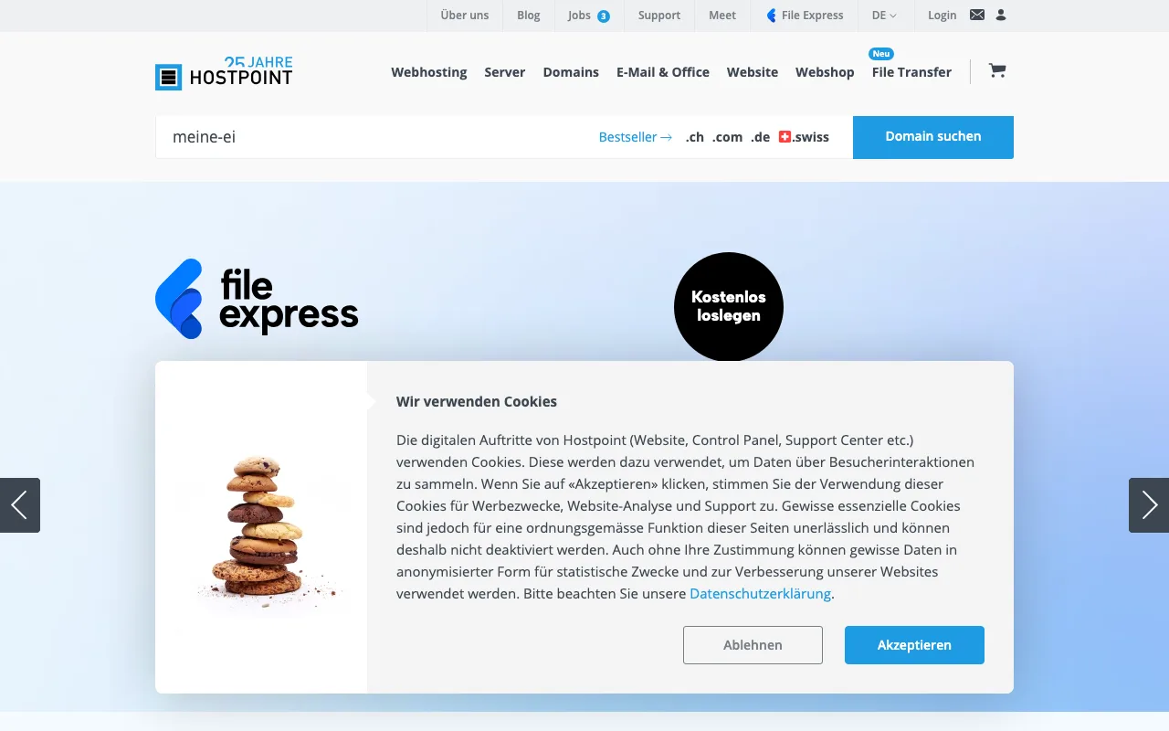 Hostpoint homepage