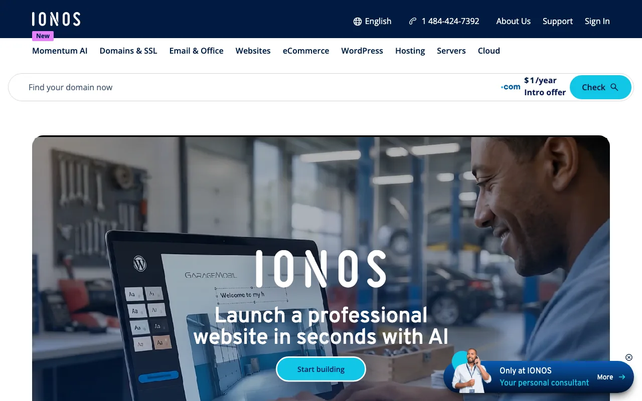 IONOS homepage
