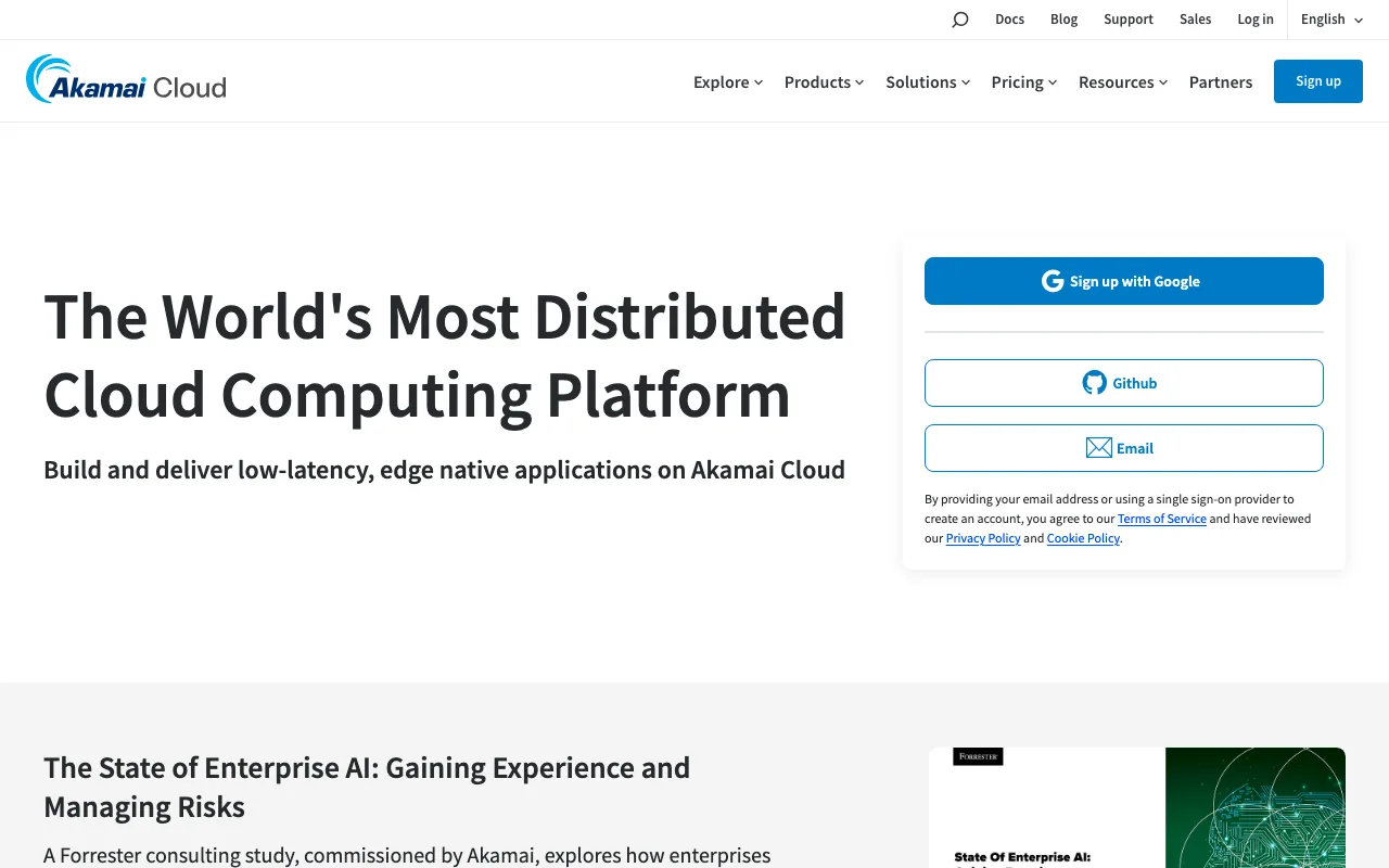 Linode homepage