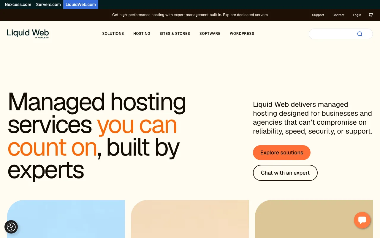 Liquid Web homepage