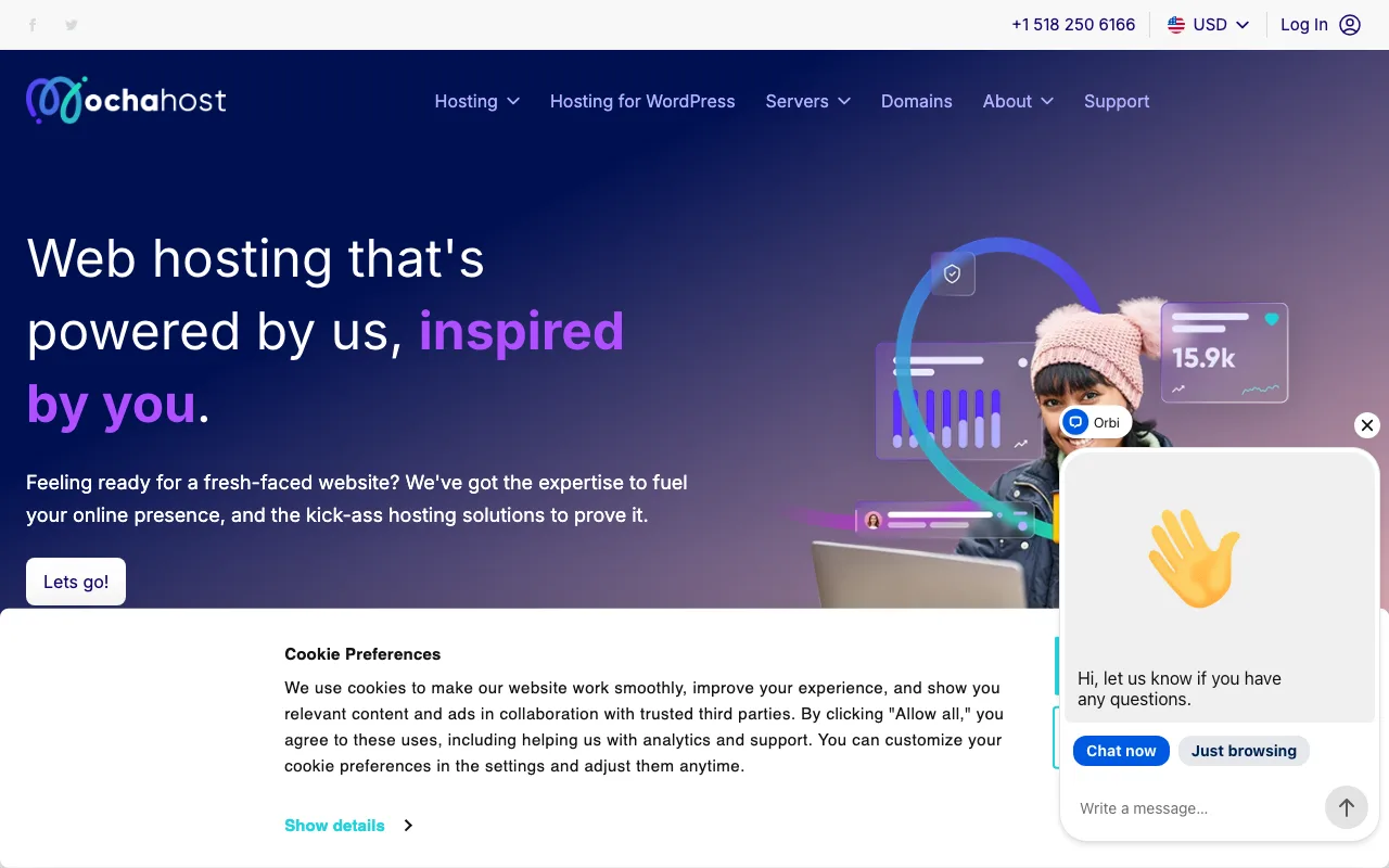 MochaHost homepage