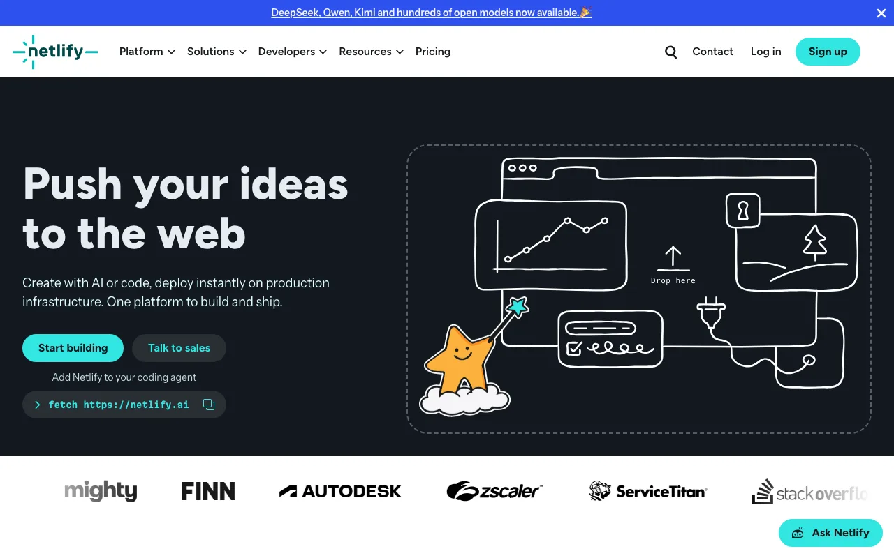 Netlify homepage