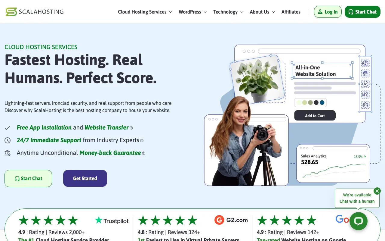 ScalaHosting homepage