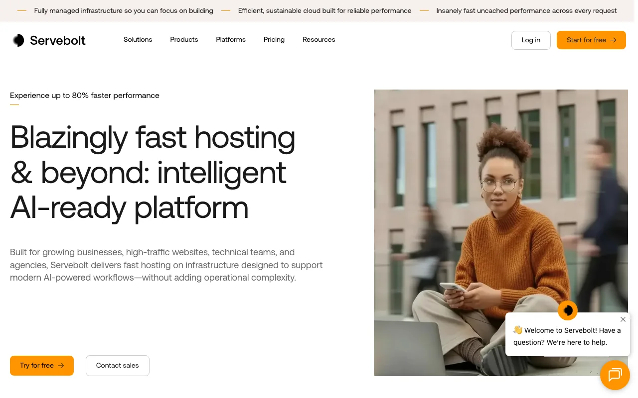 Servebolt homepage