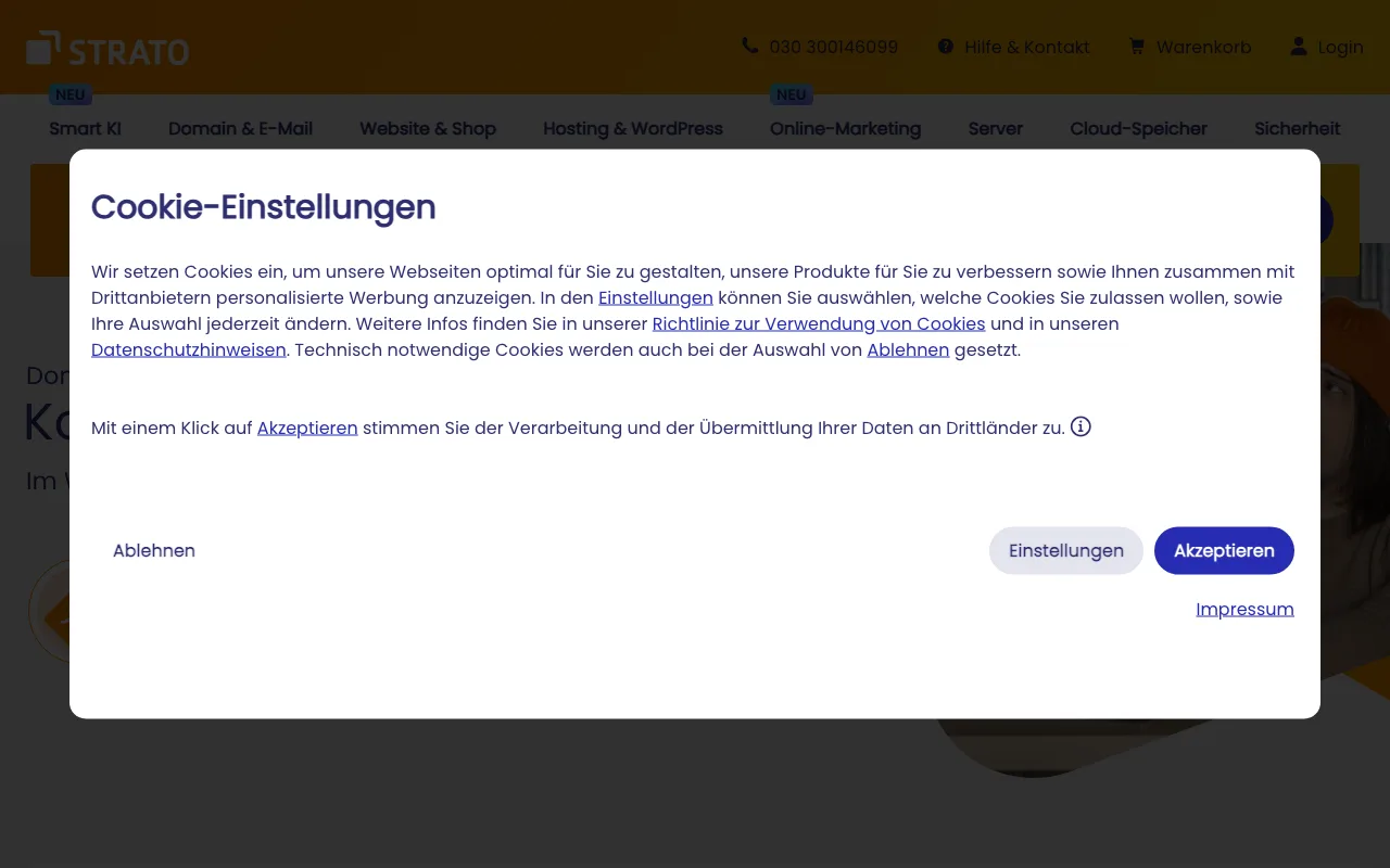 STRATO homepage