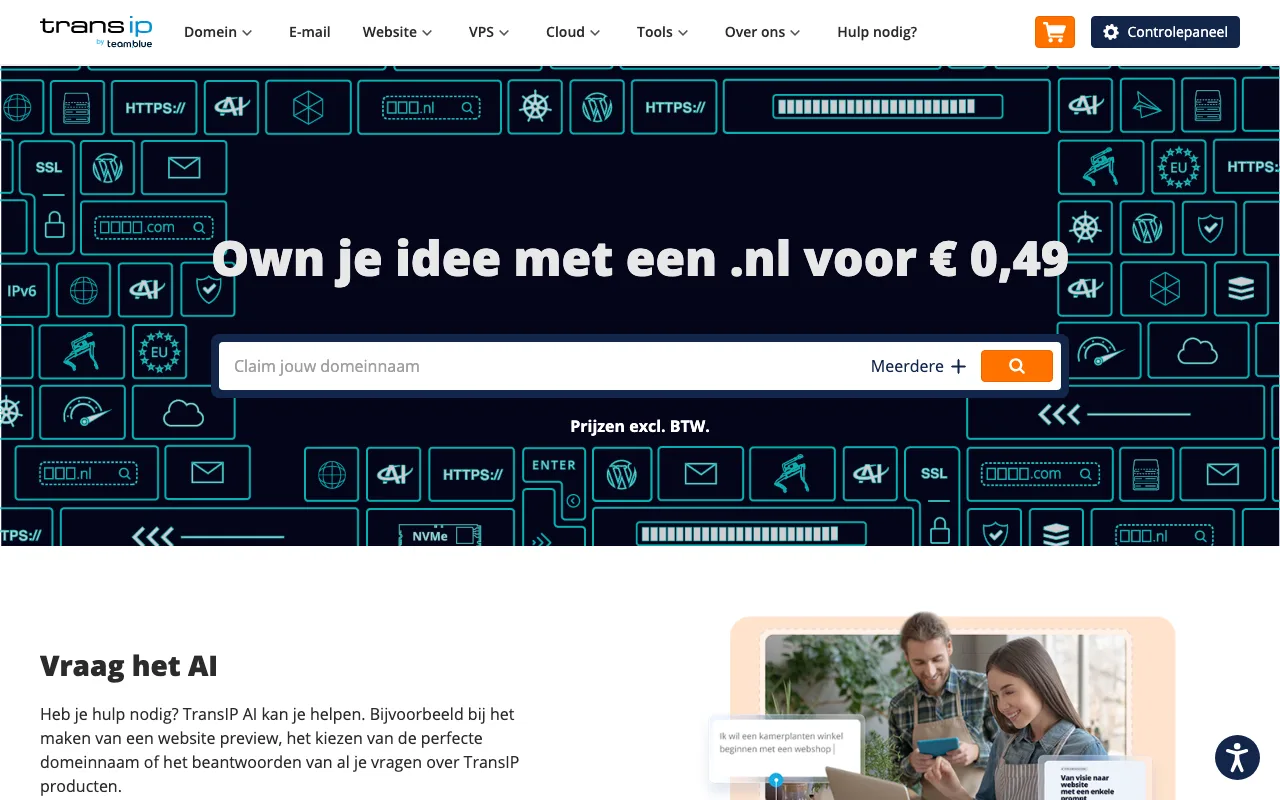 TransIP homepage